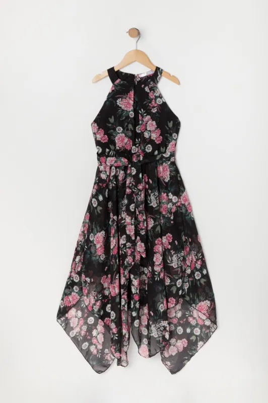 Girls Chiffon Floral Walk Through Romper sold by Urban Planet