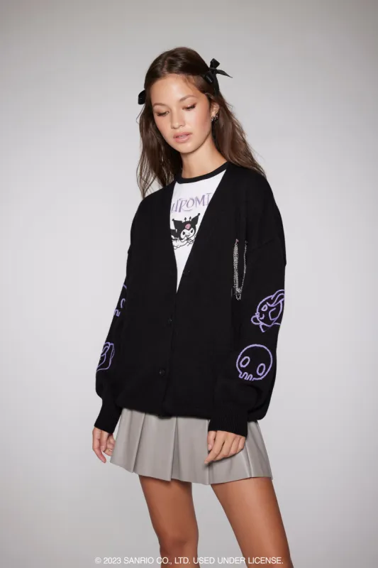 Kuromi Chain Cardigan Sweater sold by Urban Planet