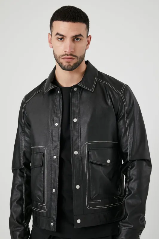 Blouson de style camionneur en similicuir sold by Urban Planet