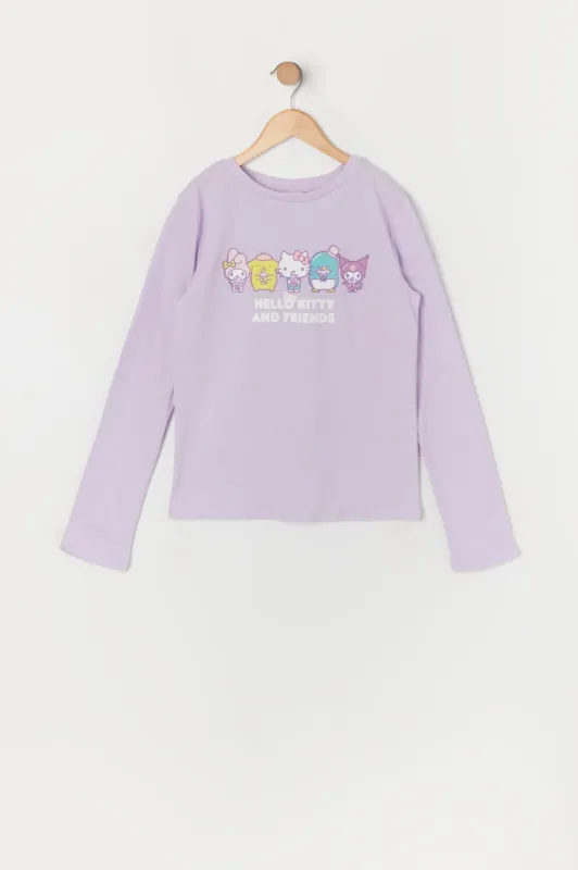 Girls Purple Hello Kitty Graphic Long Sleeve Top sold by Urban Planet