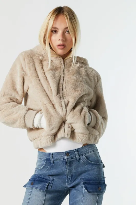 Plush Zip-Up Jacket sold by Urban Planet