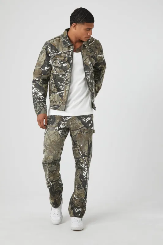 Pantalon à jambe droite avec motif camouflage abstrait sold by Urban Planet