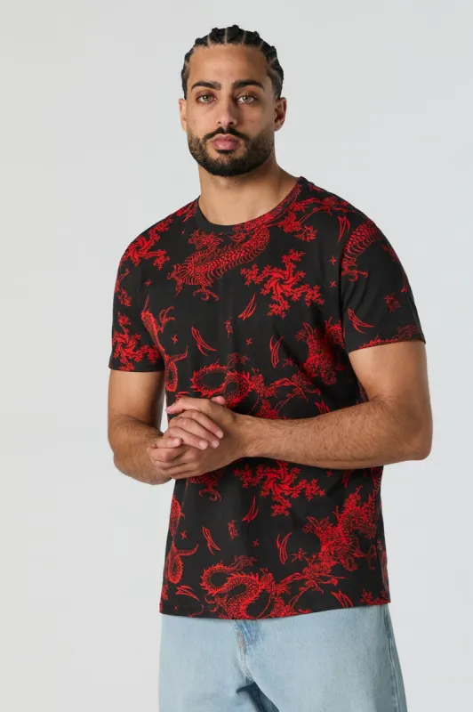 Dragon Print T-Shirt sold by Urban Planet