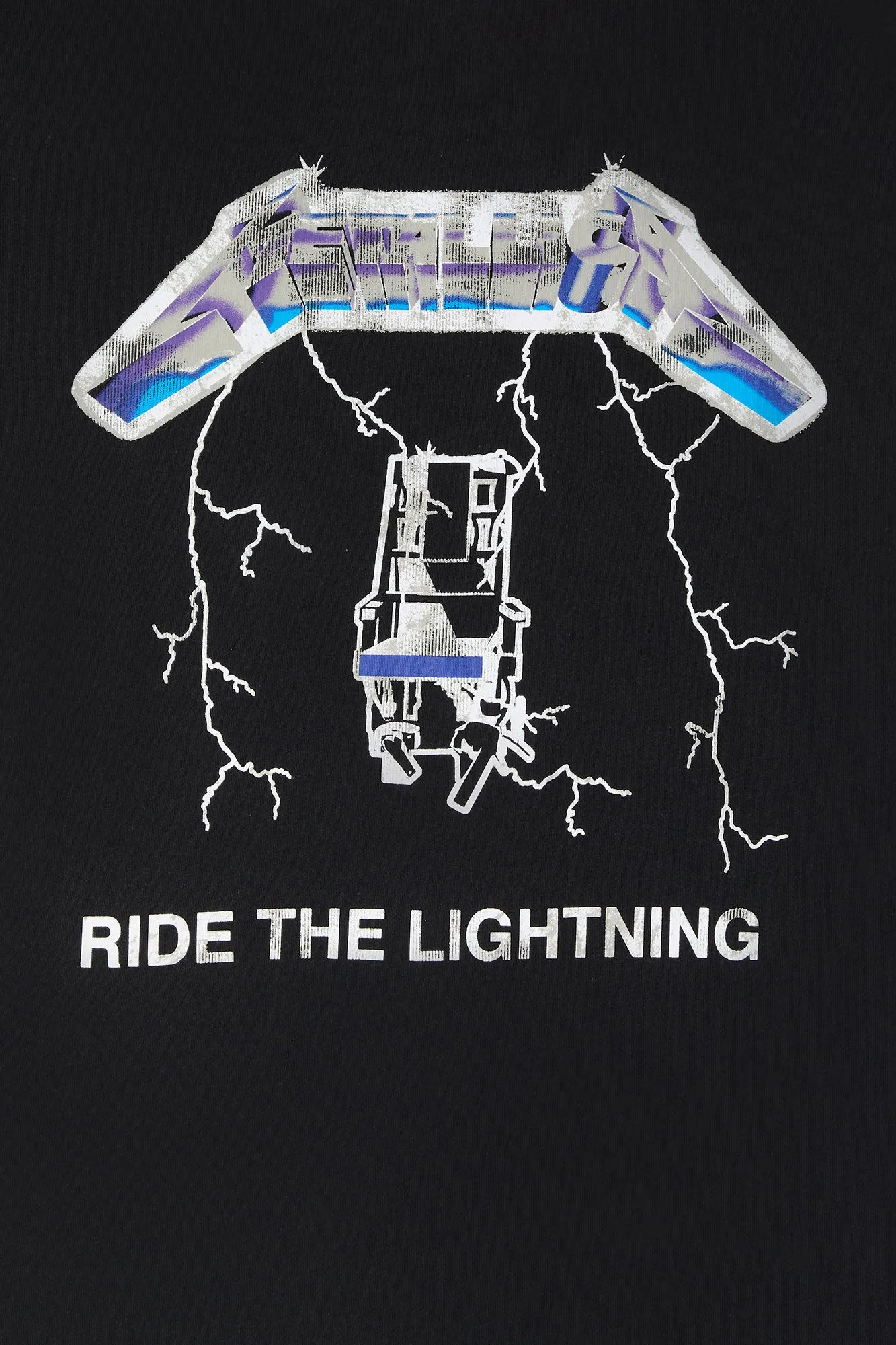 Metallica Ride the Lightning Graphic Boyfriend T-Shirt sold by Urban Planet product image thumbnail 2