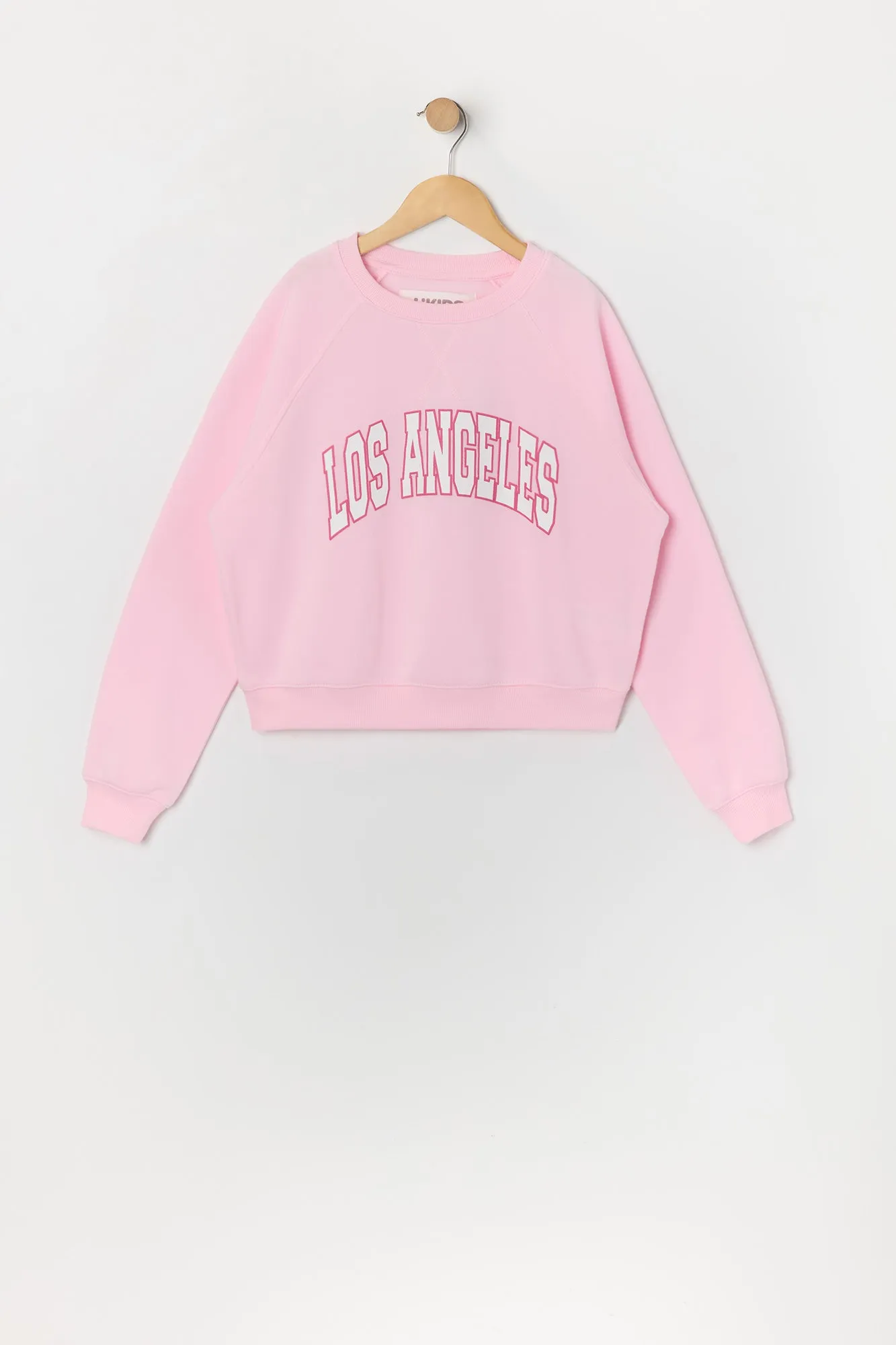 Ensemble avec chandail et short à motif brodé LA en sergé pour fille sold by Urban Planet product image thumbnail 2