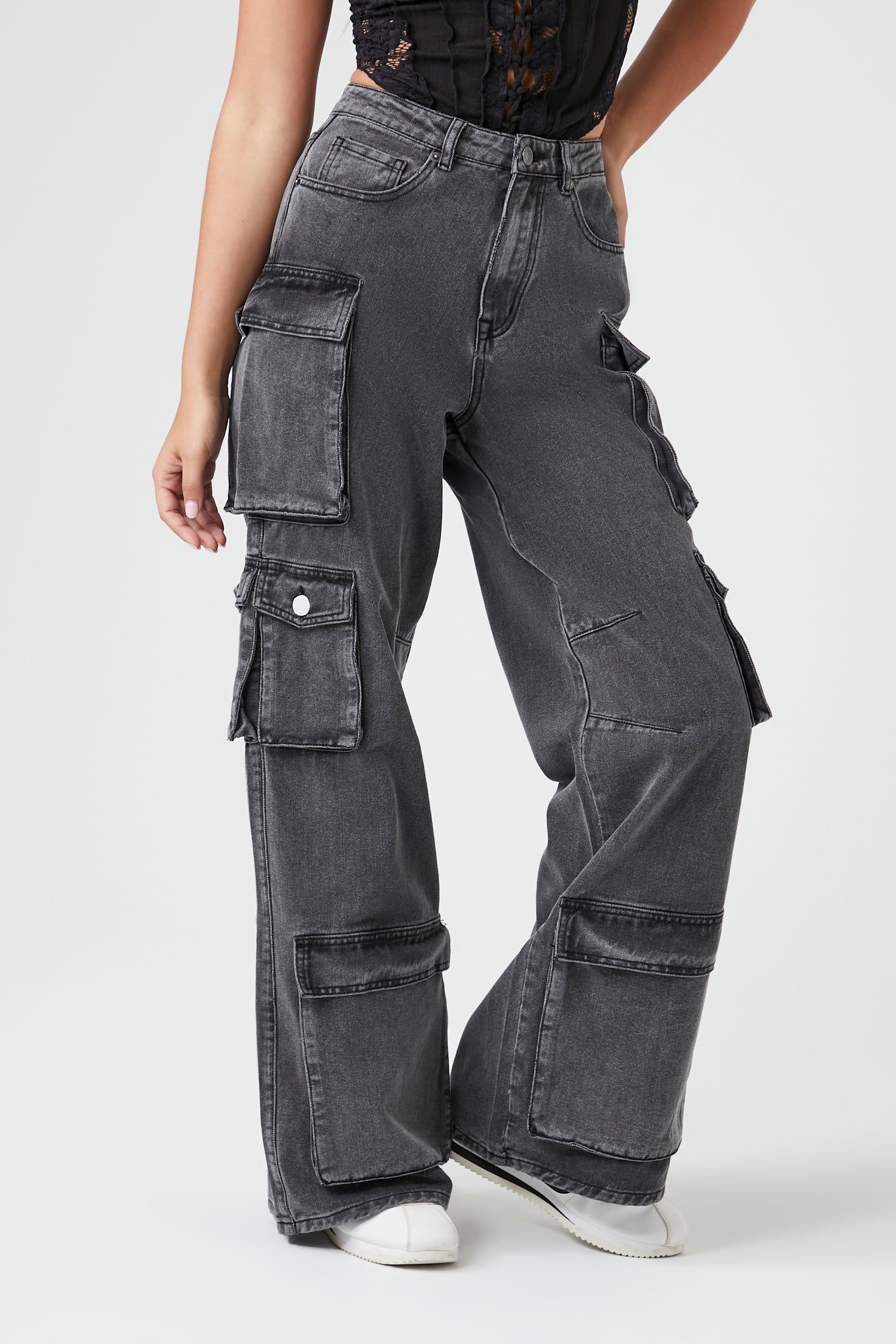 Jean cargo à taille haute et jambe large sold by Urban Planet product image thumbnail 2