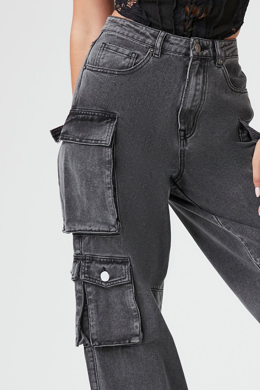 Jean cargo à taille haute et jambe large sold by Urban Planet product image thumbnail 5