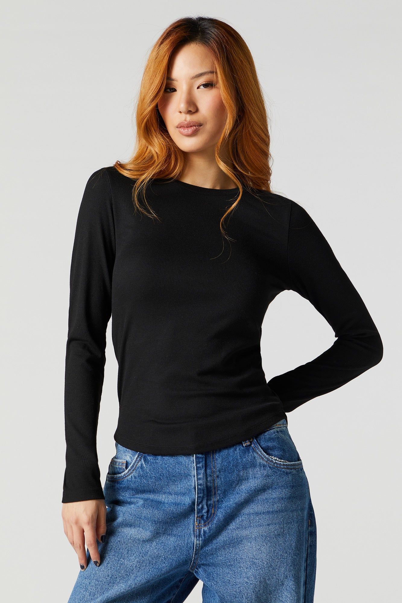 Basic Ribbed Long Sleeve Top sold by Urban Planet product image thumbnail 4