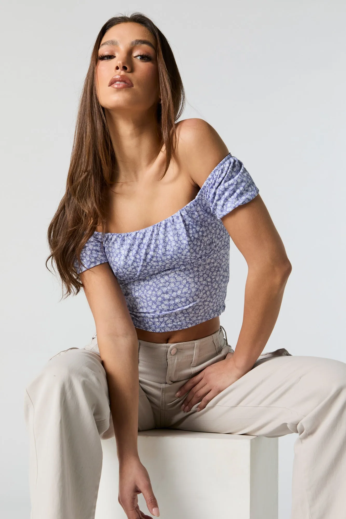 Floral Print Milkmaid Top sold by Urban Planet