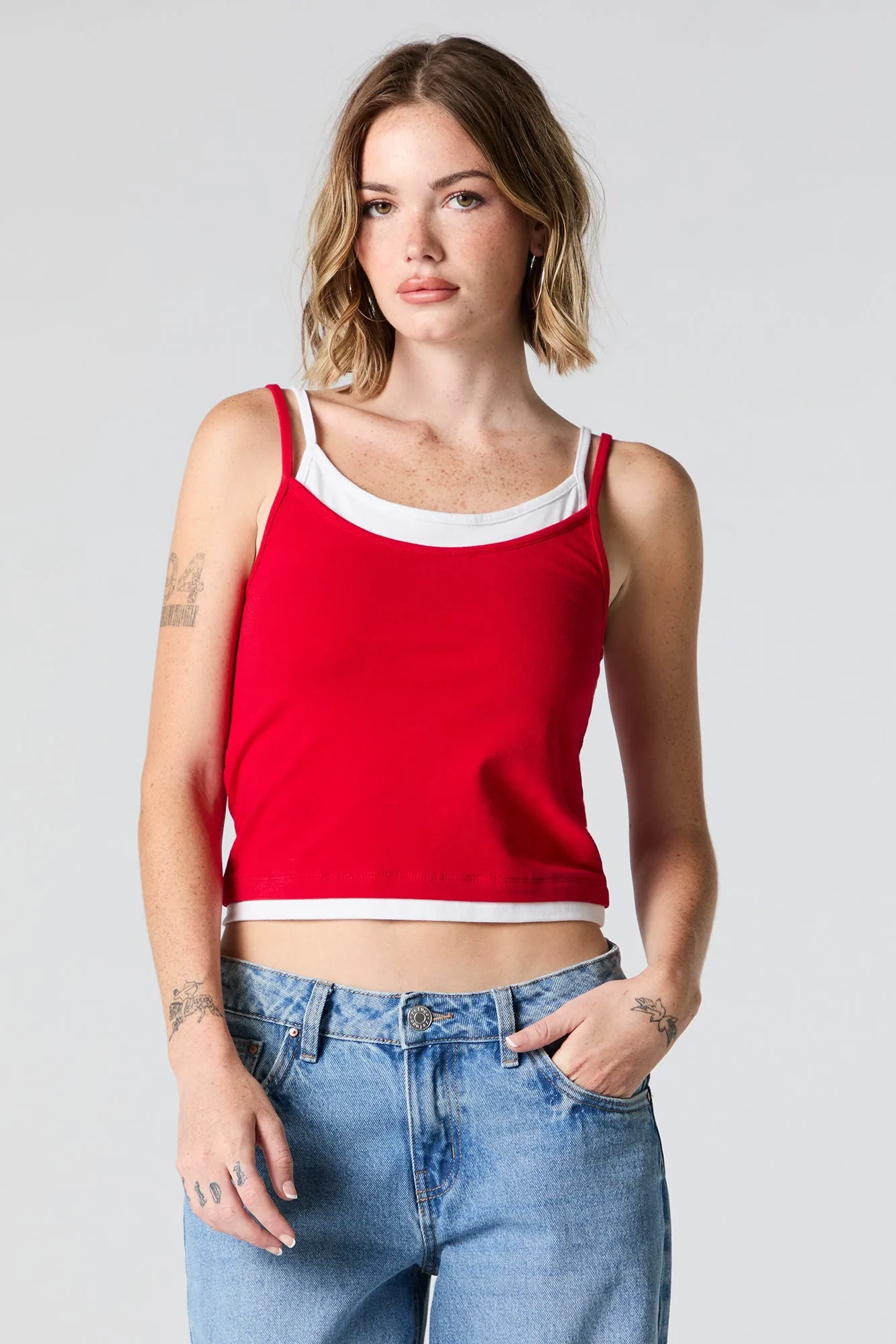 Layered Cropped Cami sold by Urban Planet product image thumbnail 4