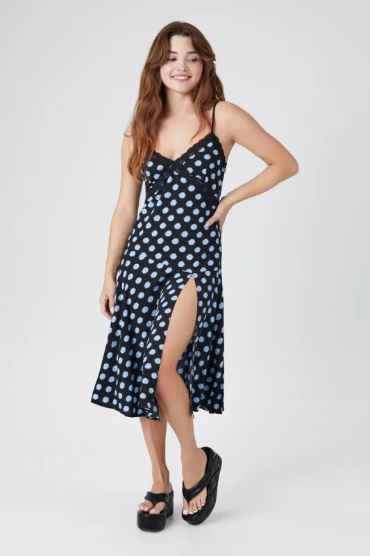 Polka Dot Lace Trim Midi Dress sold by Urban Planet
