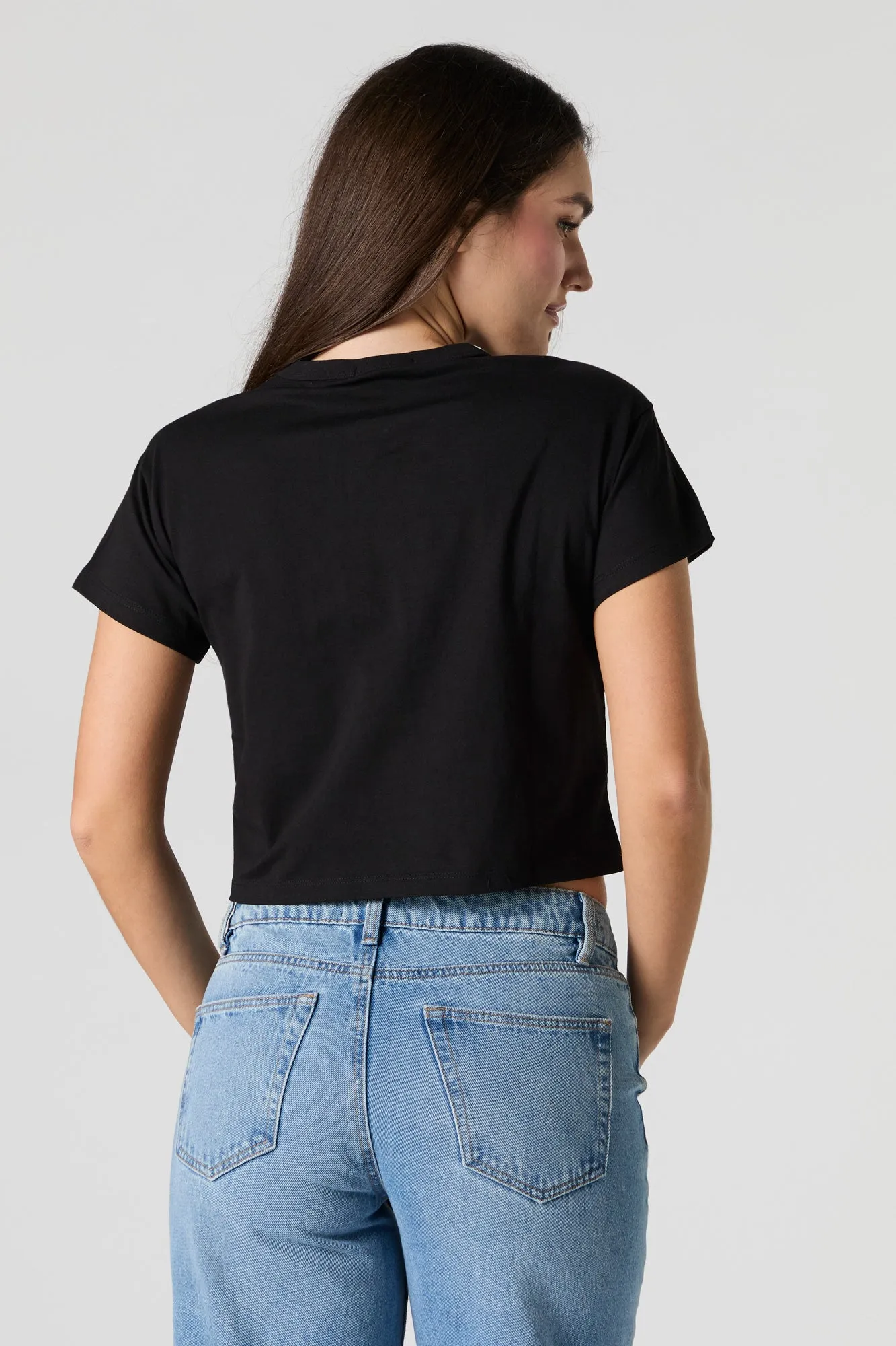 Crewneck Short Sleeve Cropped T-Shirt sold by Urban Planet product image thumbnail 5