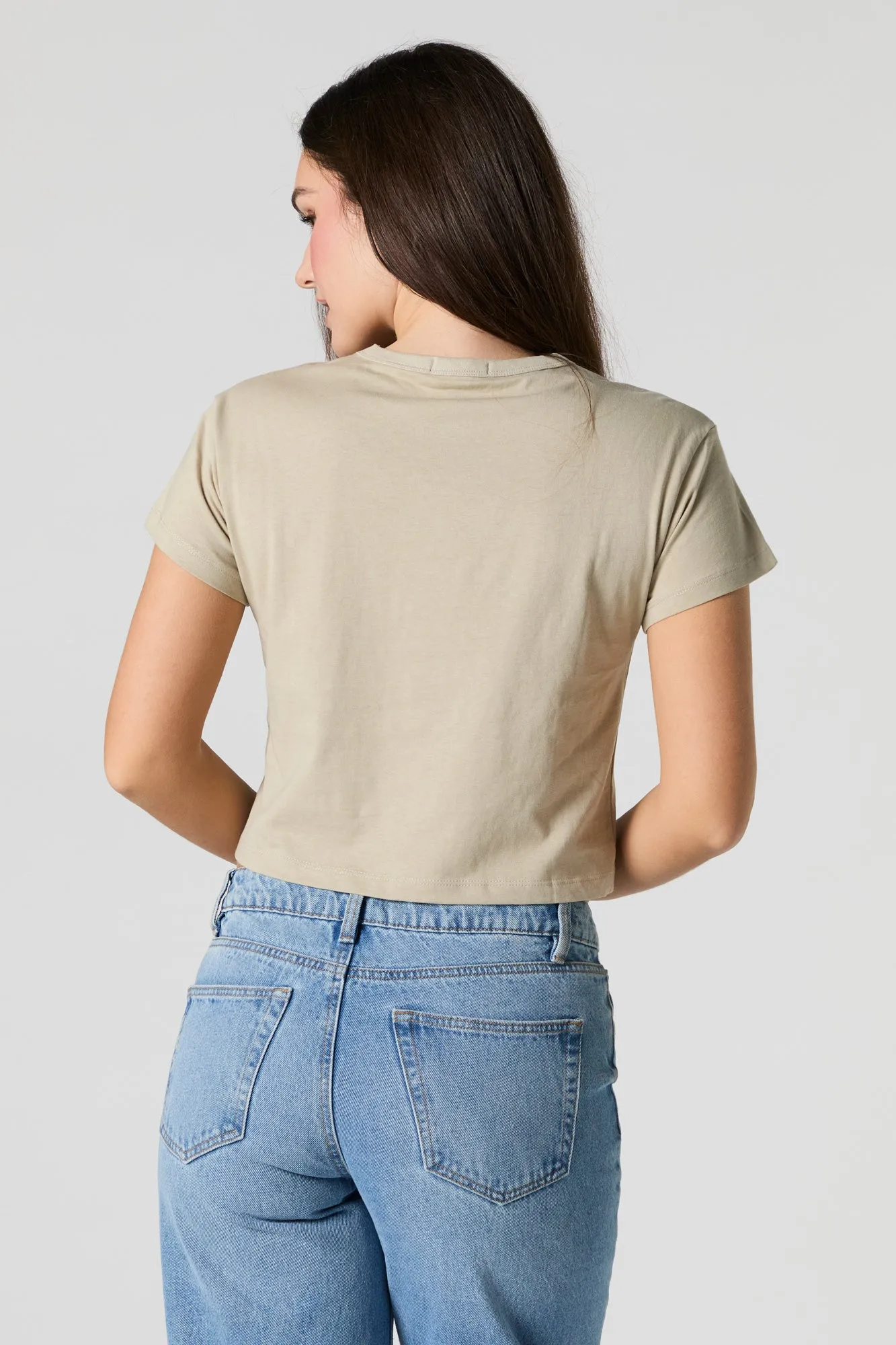 Crewneck Short Sleeve Cropped T-Shirt sold by Urban Planet product image thumbnail 2