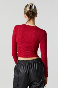 The Music Graphic Long Sleeve Crop Top sold by Urban Planet