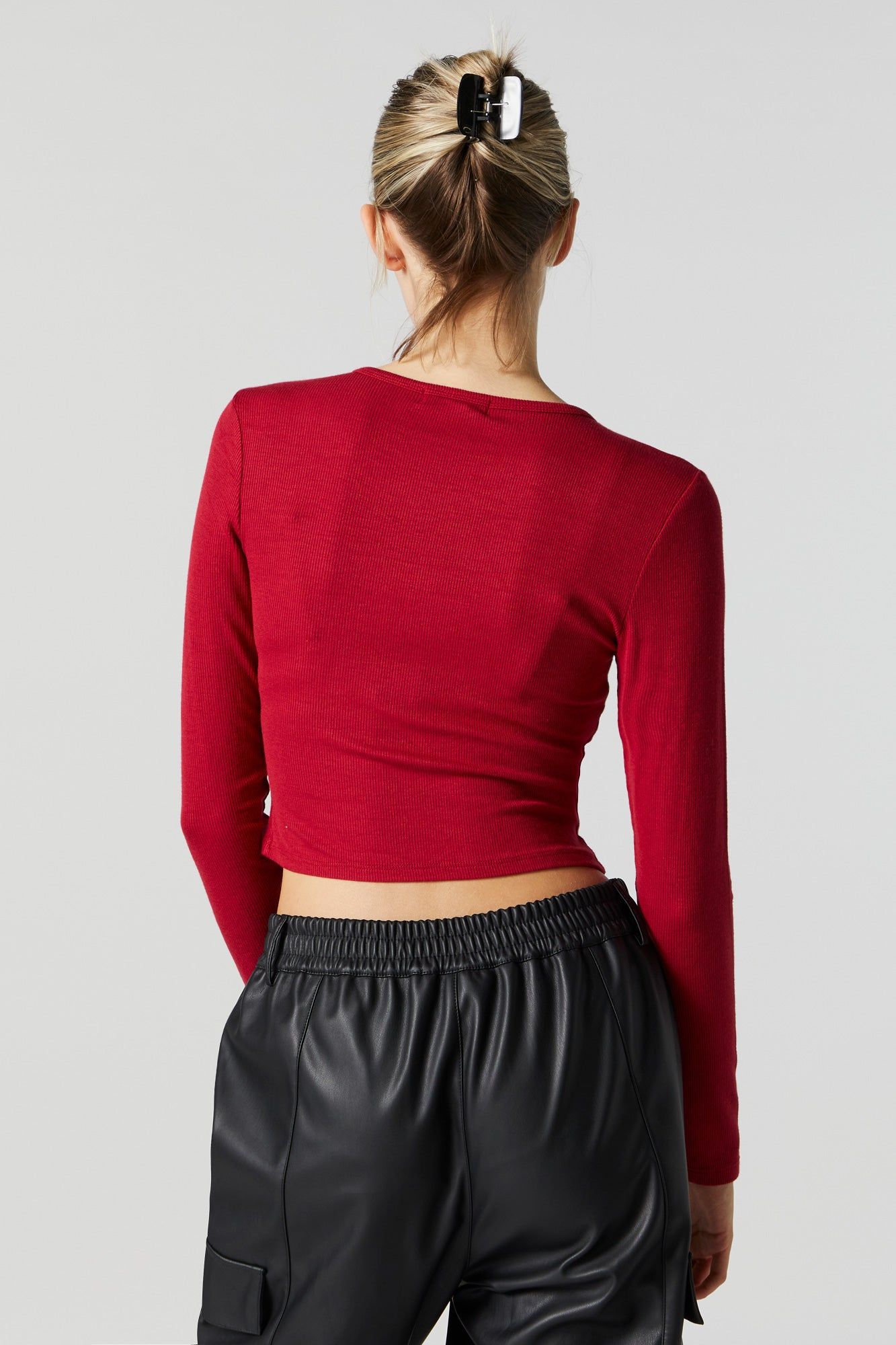 The Music Graphic Long Sleeve Crop Top sold by Urban Planet product image thumbnail 2