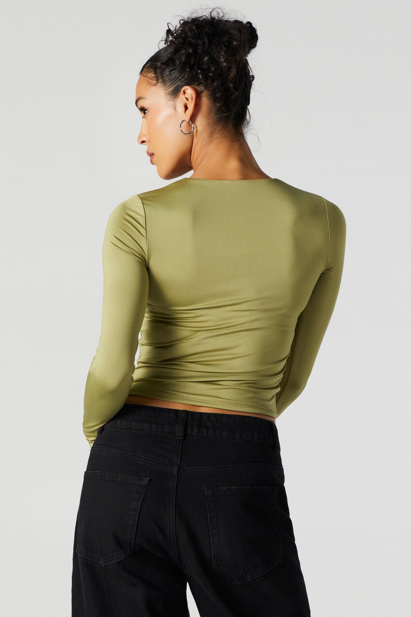 Vert Haut ras du cou profilé à manches longues sold by Urban Planet product image thumbnail 2