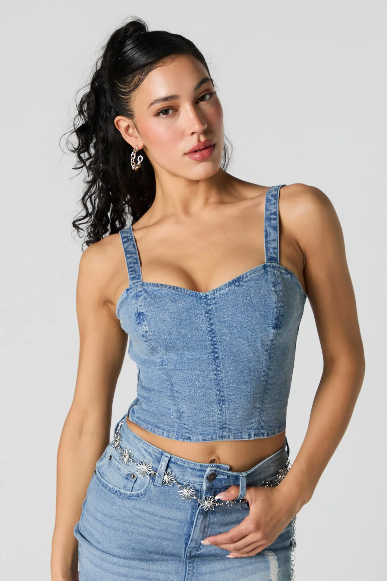 Denim Corset Top sold by Urban Planet product image thumbnail 4