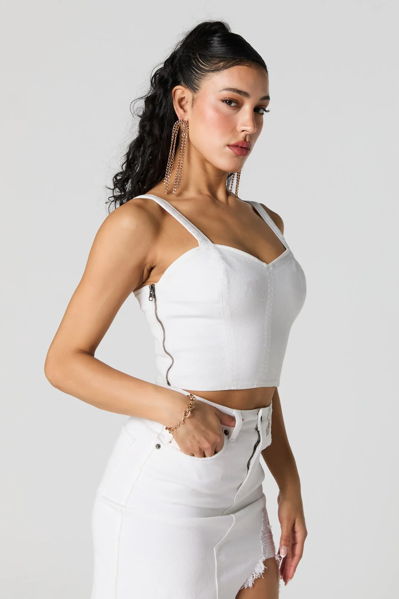 Denim Corset Top sold by Urban Planet