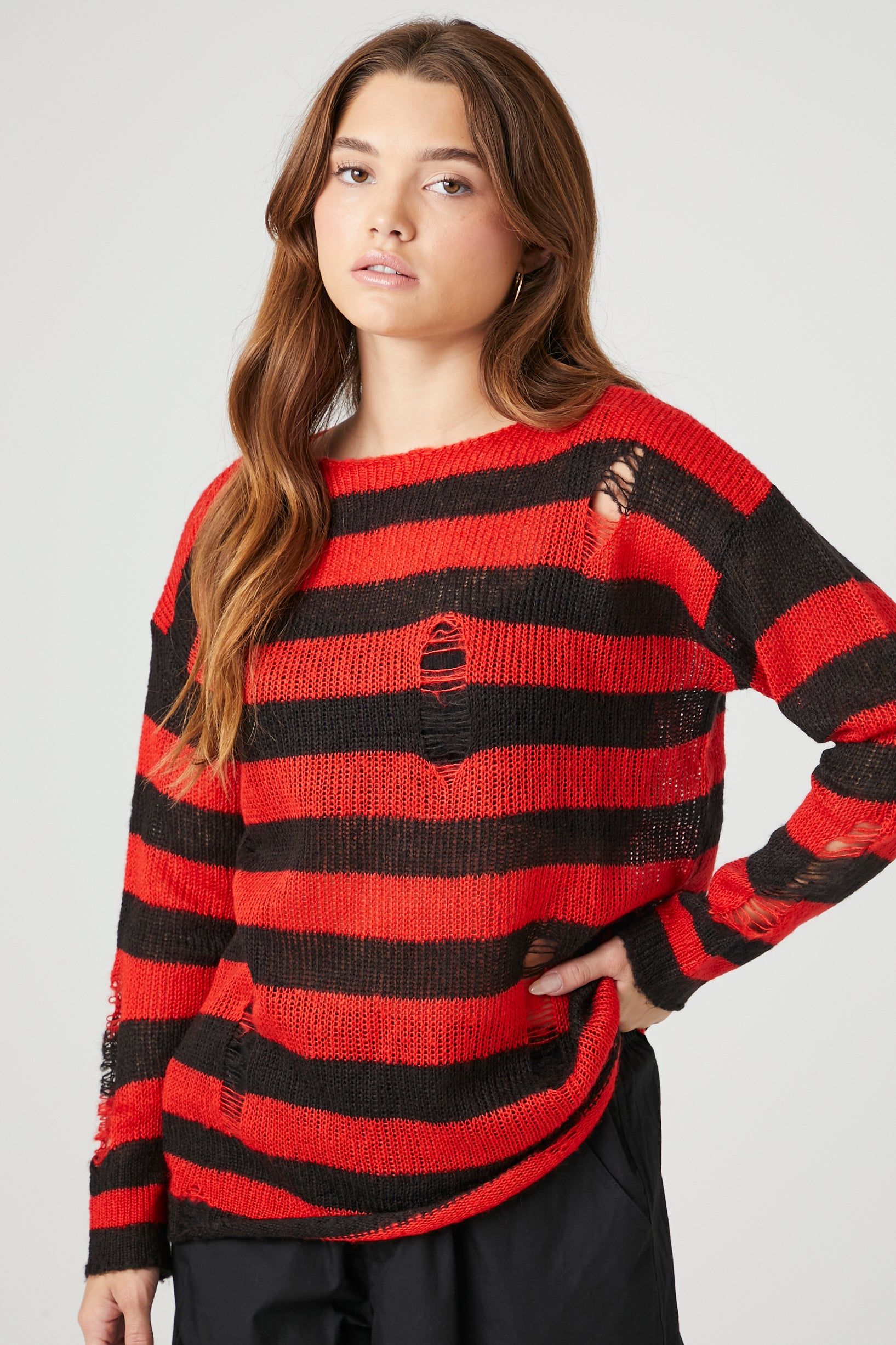 Distressed Striped Sweater sold by Urban Planet