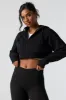 Fleece Zip-Up Cropped Hoodie sold by Urban Planet