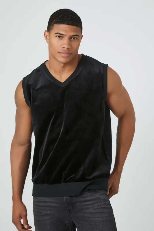 Velour V-Neck Vest sold by Urban Planet