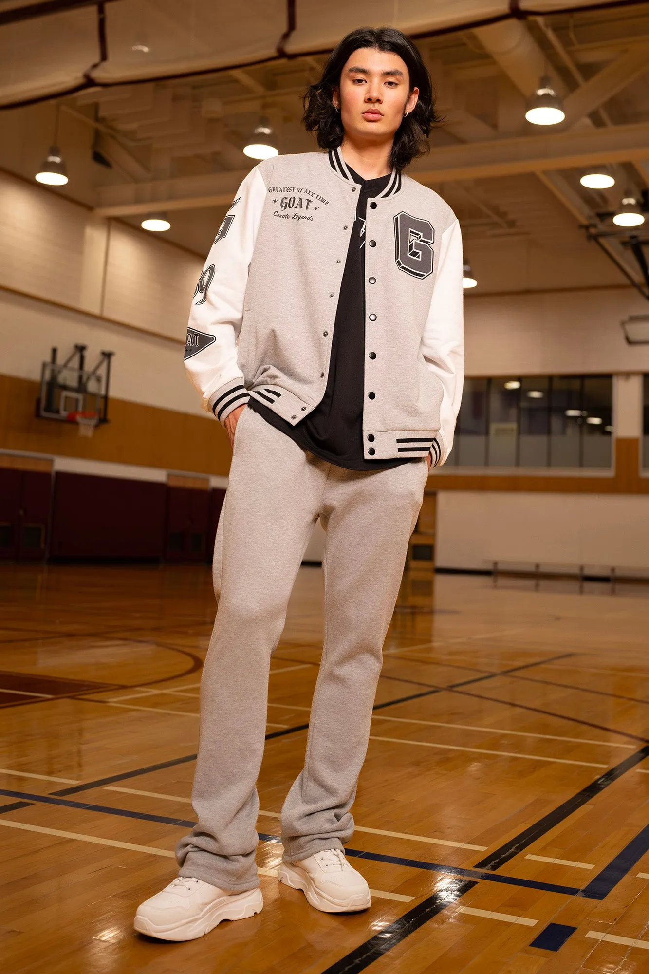 Fleece Stacked Sweatpant sold by Urban Planet