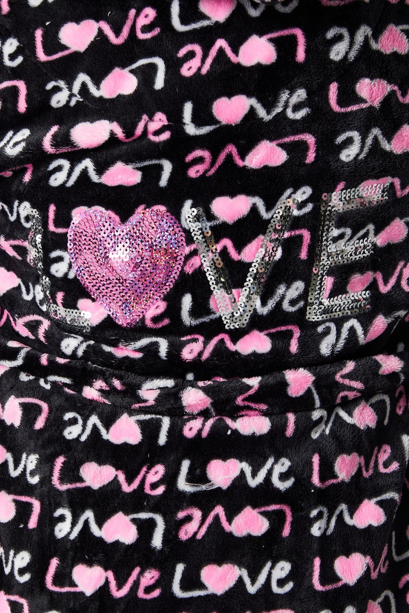 Love Print Plush Robe sold by Urban Planet product image thumbnail 4