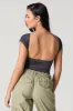 Contour Boat Neck Open Back T-Shirt sold by Urban Planet