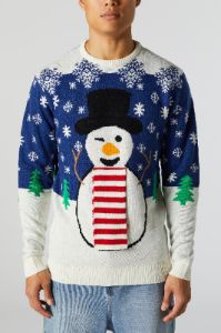 Chandail Hideux Noël à imprimé Bonhomme de neige 3D sold by Urban Planet