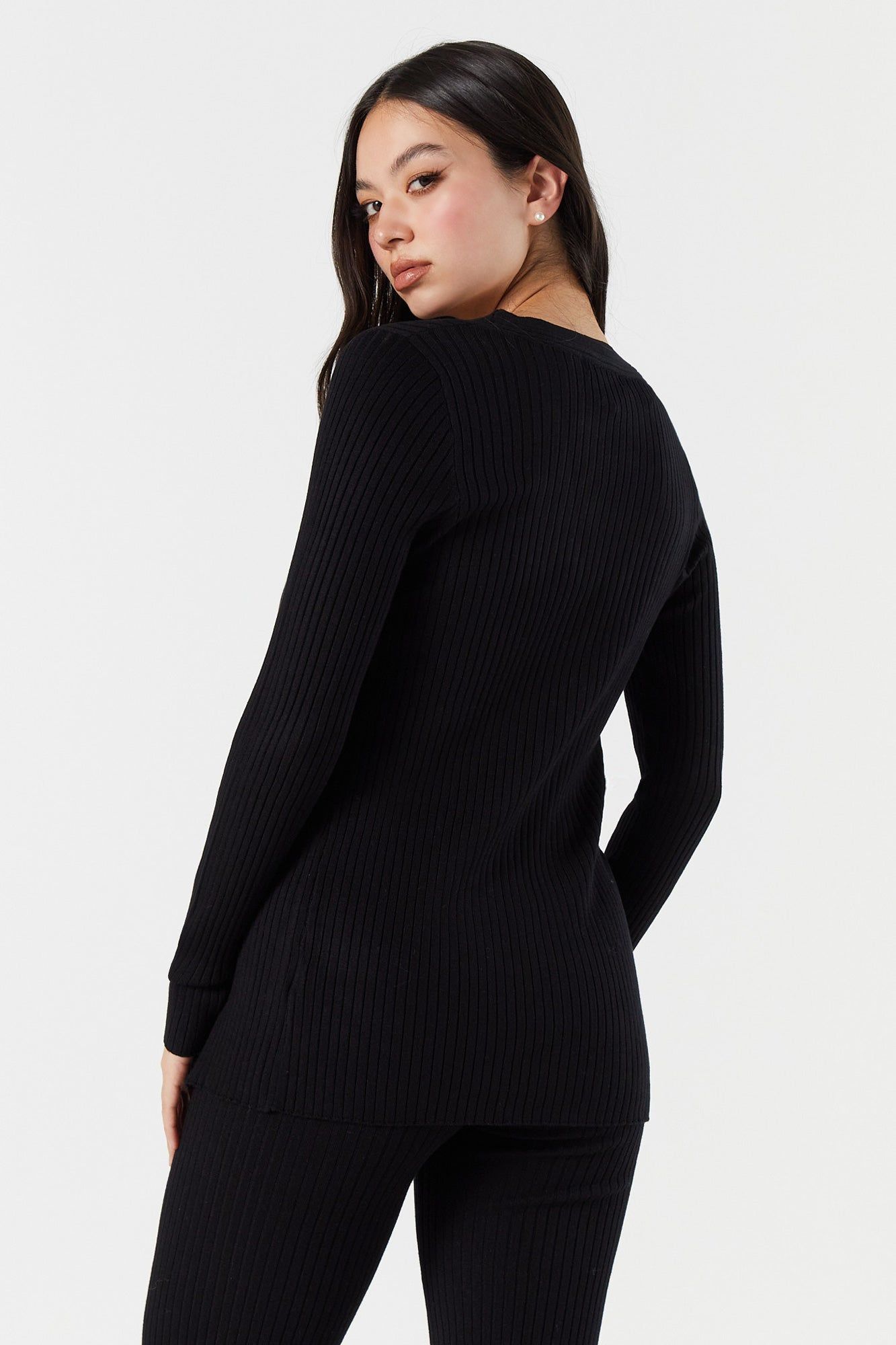 Cardigan côtelé avec bouton sold by Urban Planet product image thumbnail 5