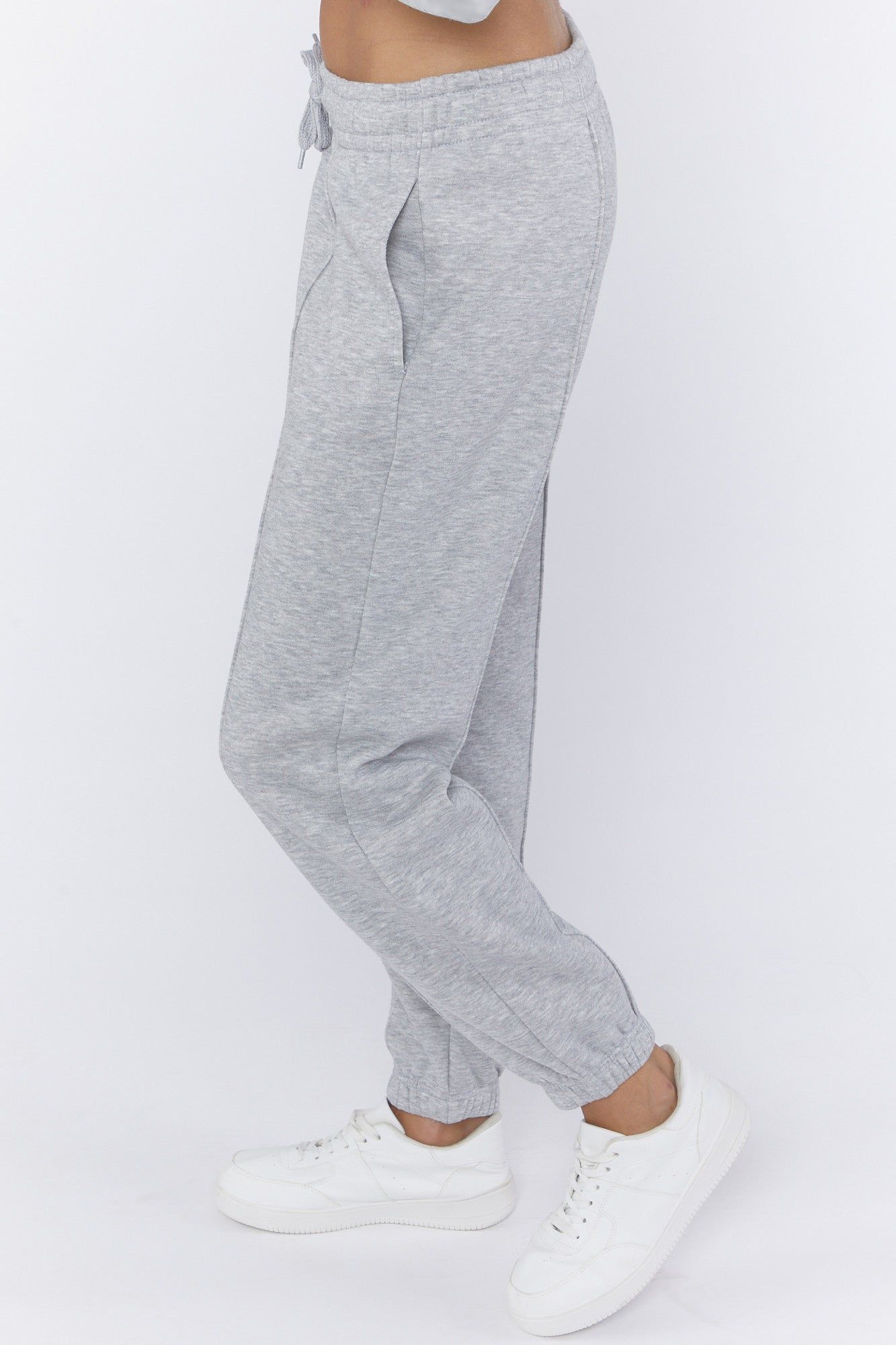 Grey Exposed Seam Fleece Jogger sold by Urban Planet product image thumbnail 3