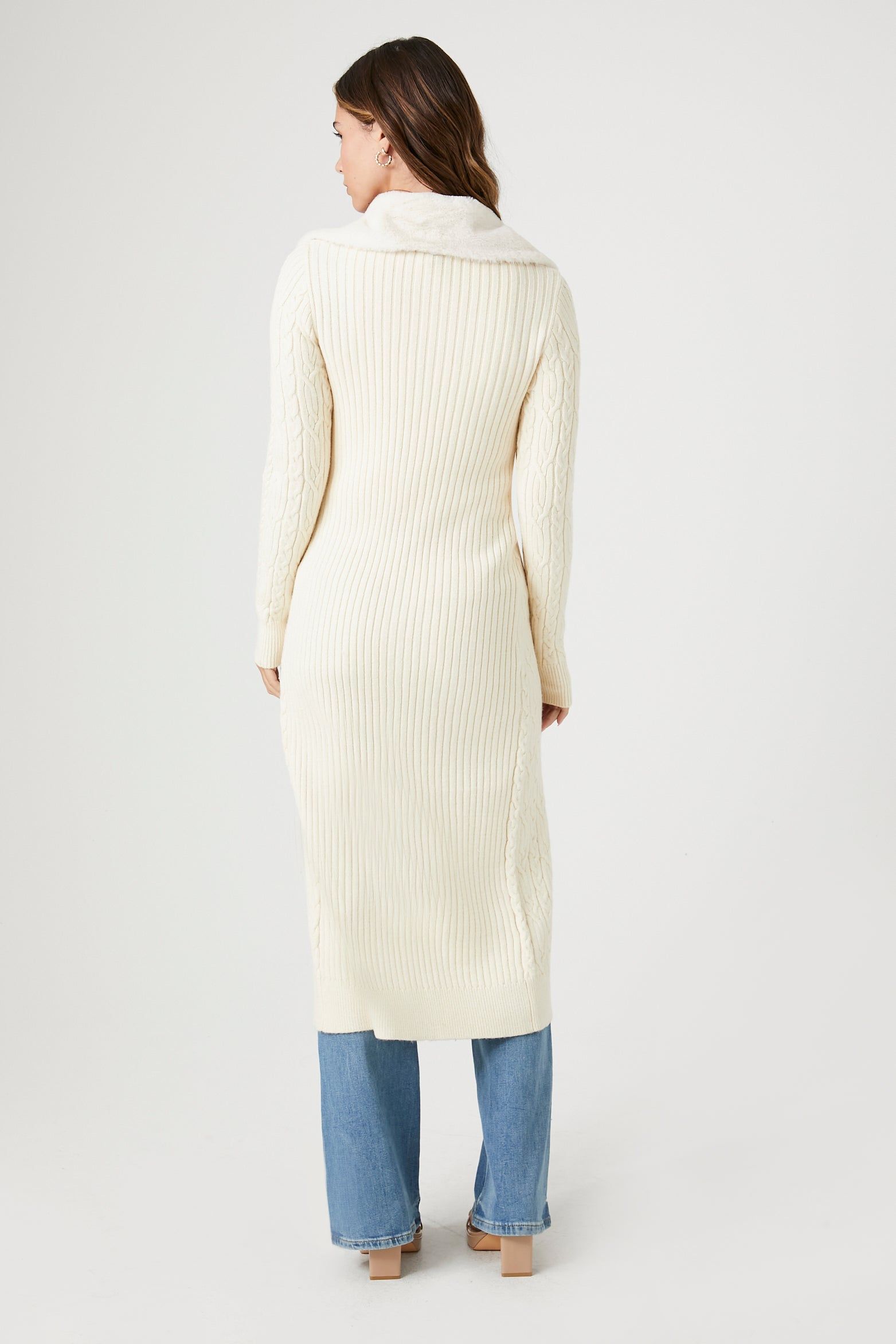 Faux Fur-Trim Cardigan Sweater sold by Urban Planet product image thumbnail 4