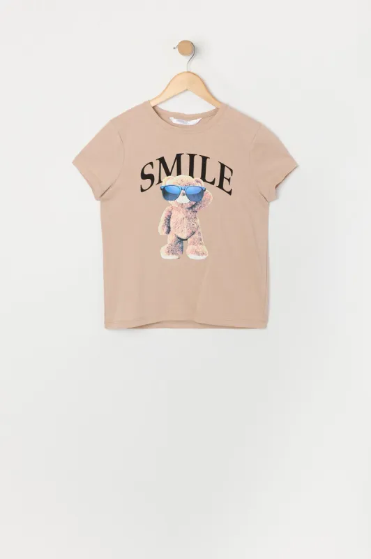 T-shirt à imprimé Smile Bear pour fille sold by Urban Planet