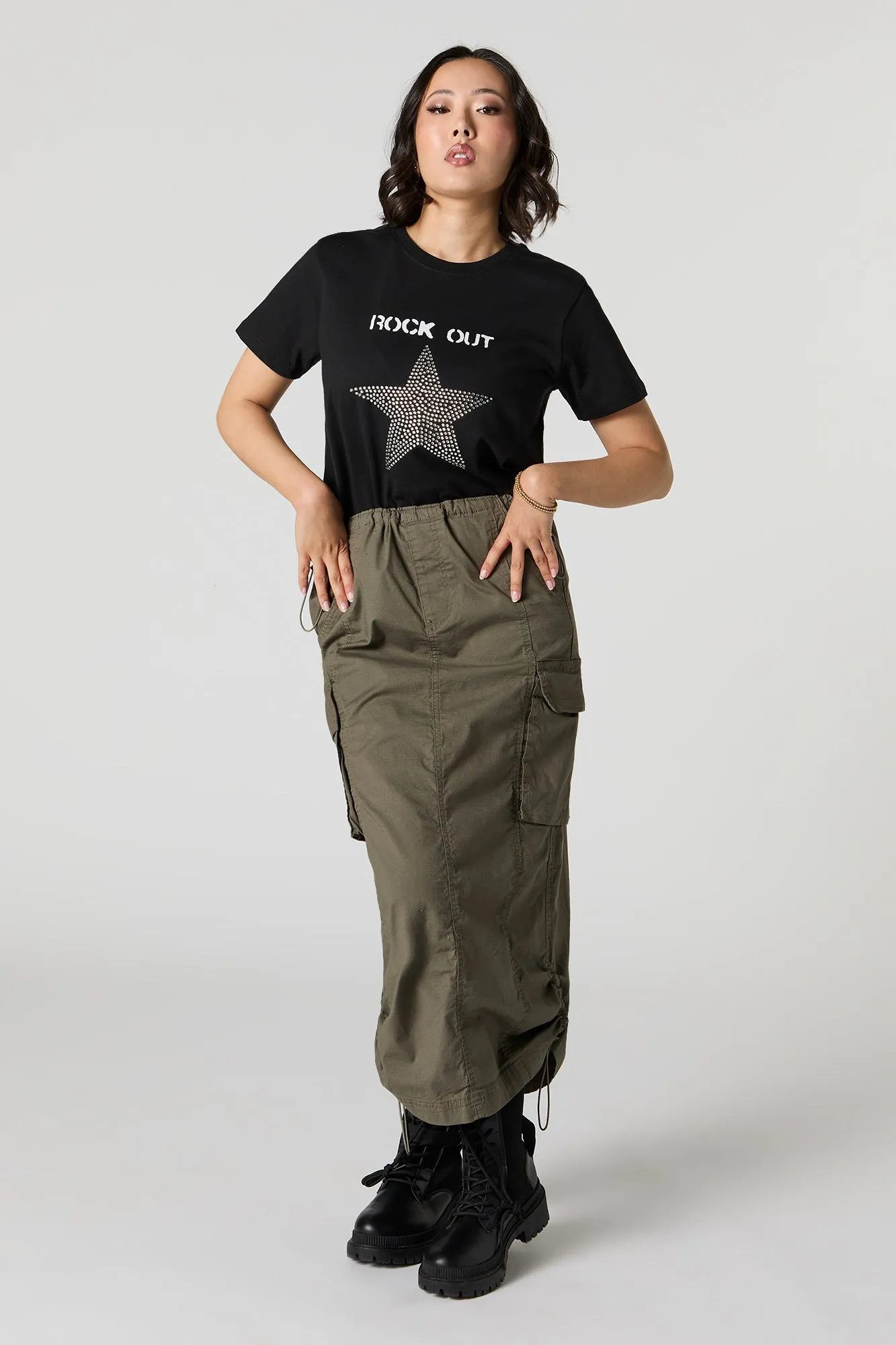 Rock Out Star Rhinestone T-Shirt sold by Urban Planet product image thumbnail 2