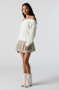 Tan Plaid Pleated Skirt sold by Urban Planet