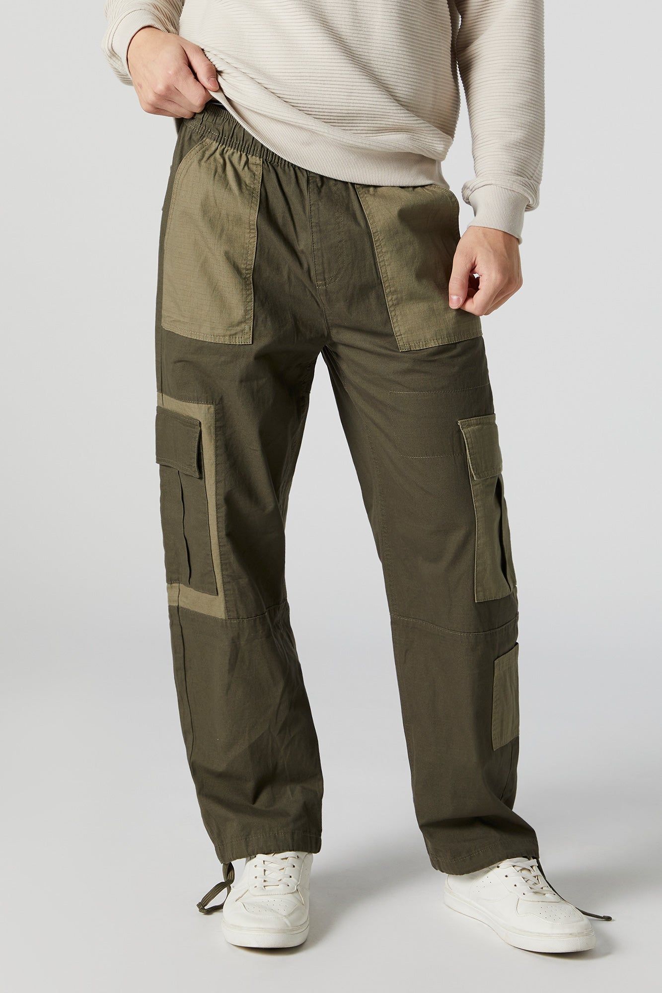 Colourblock Patch Cargo Jogger sold by Urban Planet