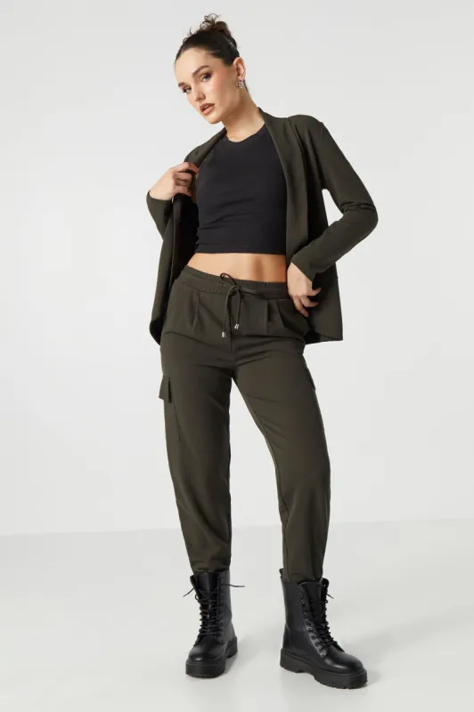 Crepe Knit Cargo Jogger sold by Urban Planet