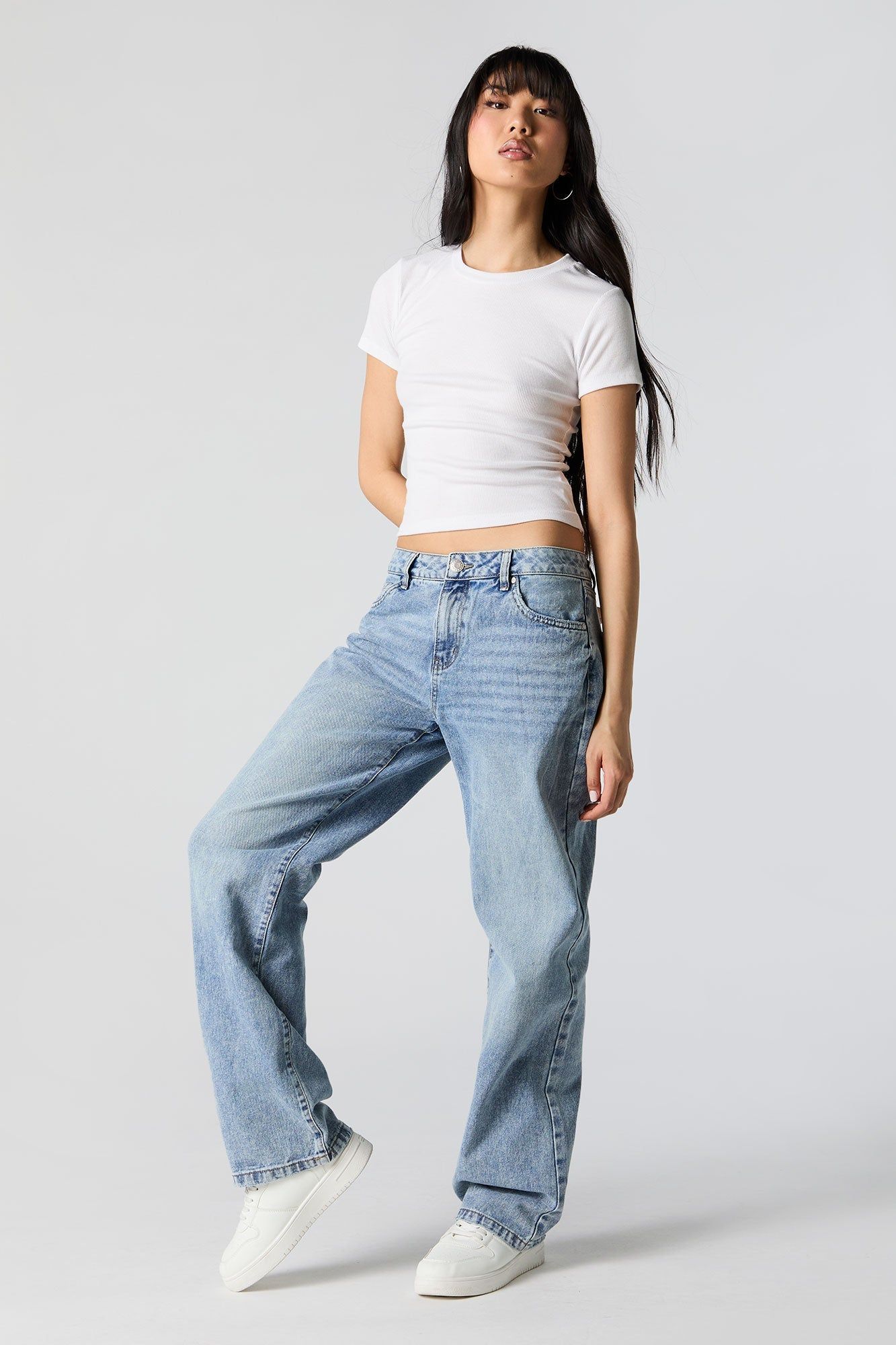 Light Wash Low Rise Baggy Jean sold by Urban Planet