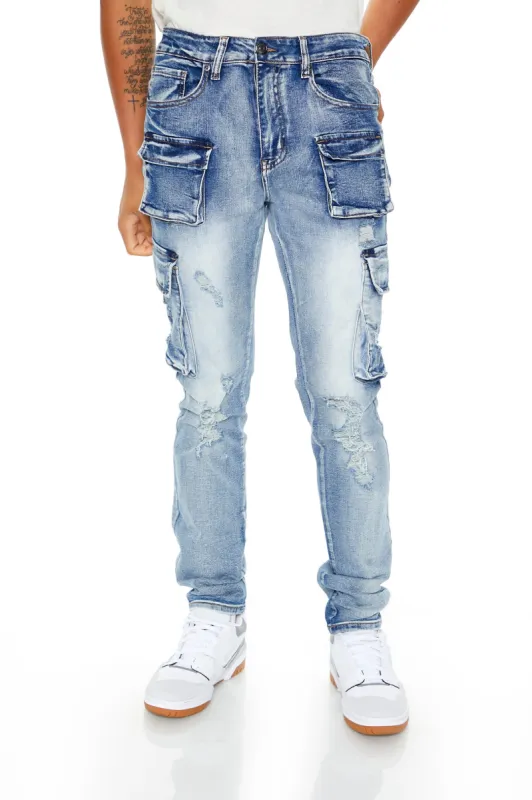 Distressed Slim Cargo Jean sold by Urban Planet