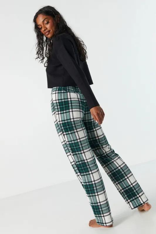 Plush Green Plaid Print Pajama Pant sold by Urban Planet