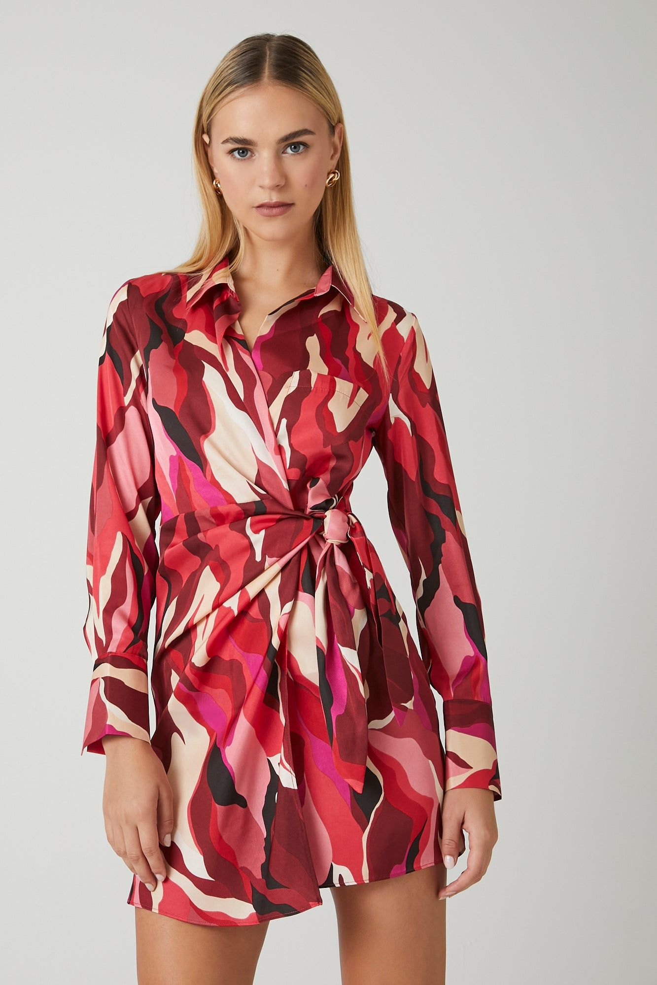Abstract Print Wrap Dress sold by Urban Planet