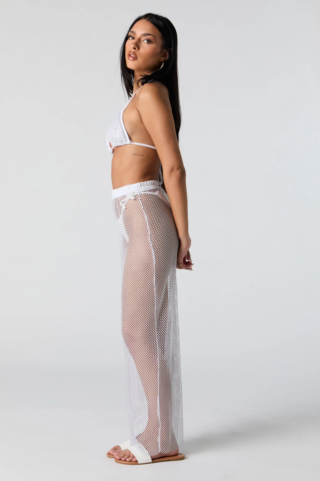 Rhinestone Fishnet Maxi Skirt Cover Up sold by Urban Planet product image thumbnail 2