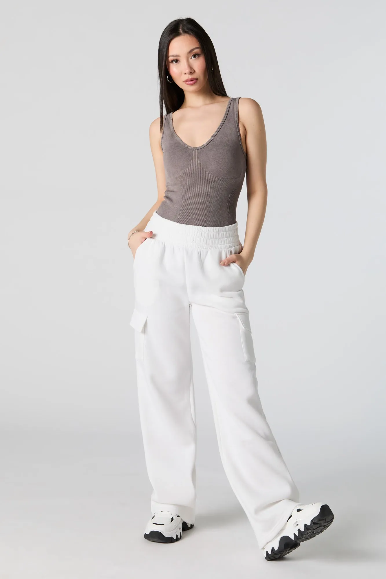 Ribbed Scoop Neck Tank Bodysuit sold by Urban Planet product image thumbnail 3