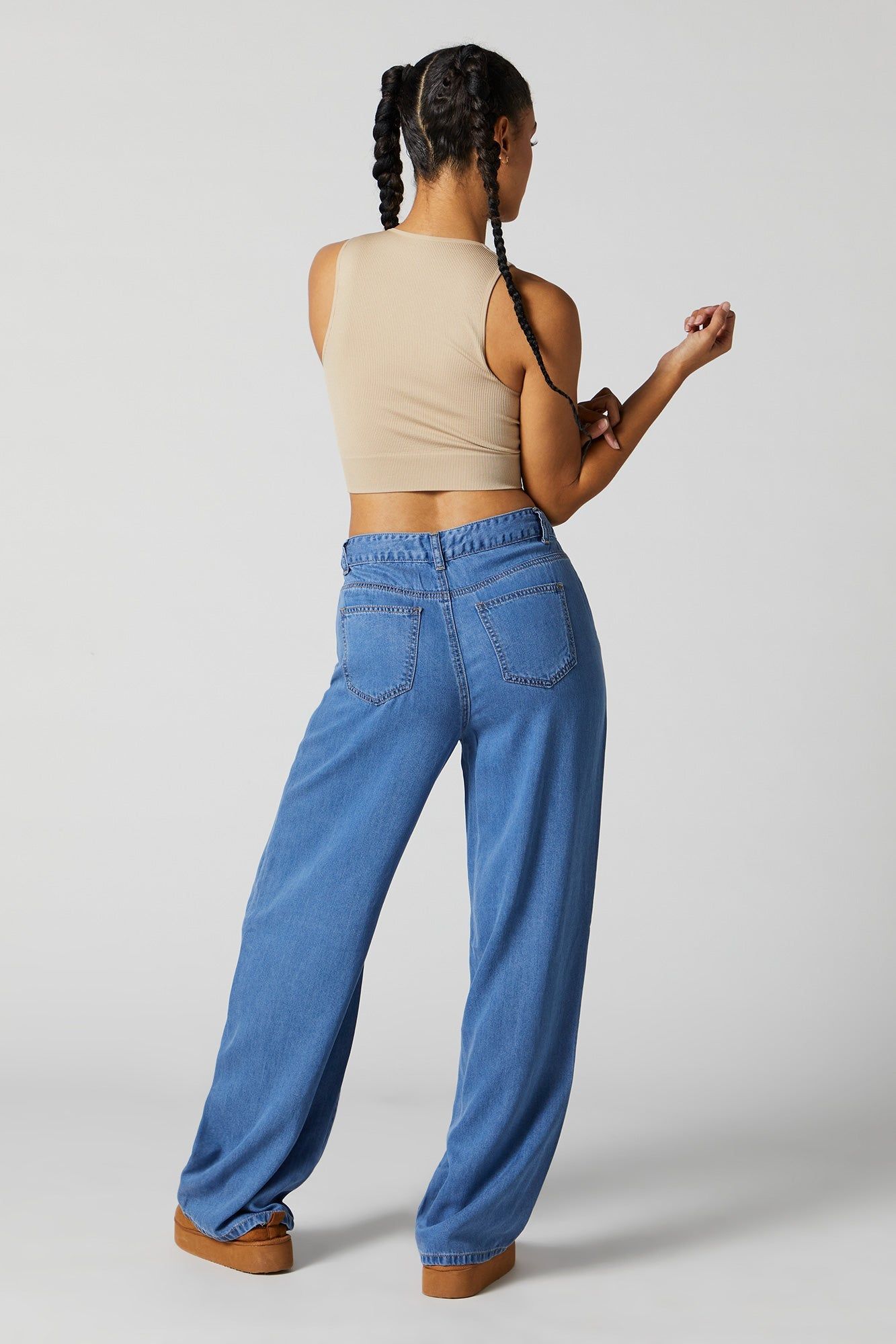 Light Wash Wide Leg Drawstring Pant sold by Urban Planet product image thumbnail 3