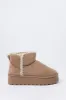 Faux Suede Stitched Edge Platform Booties sold by Urban Planet