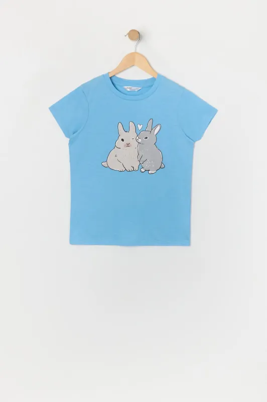 Girls Bunny Love Graphic T-Shirt sold by Urban Planet