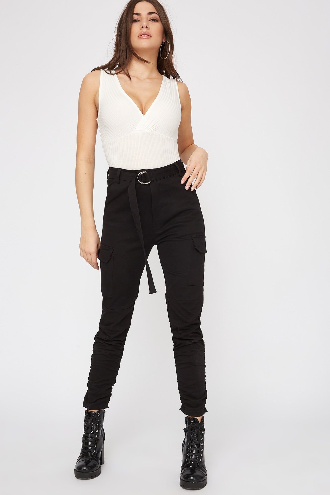 Ribbed V-Neck Sleeveless Bodysuit sold by Urban Planet product image thumbnail 5