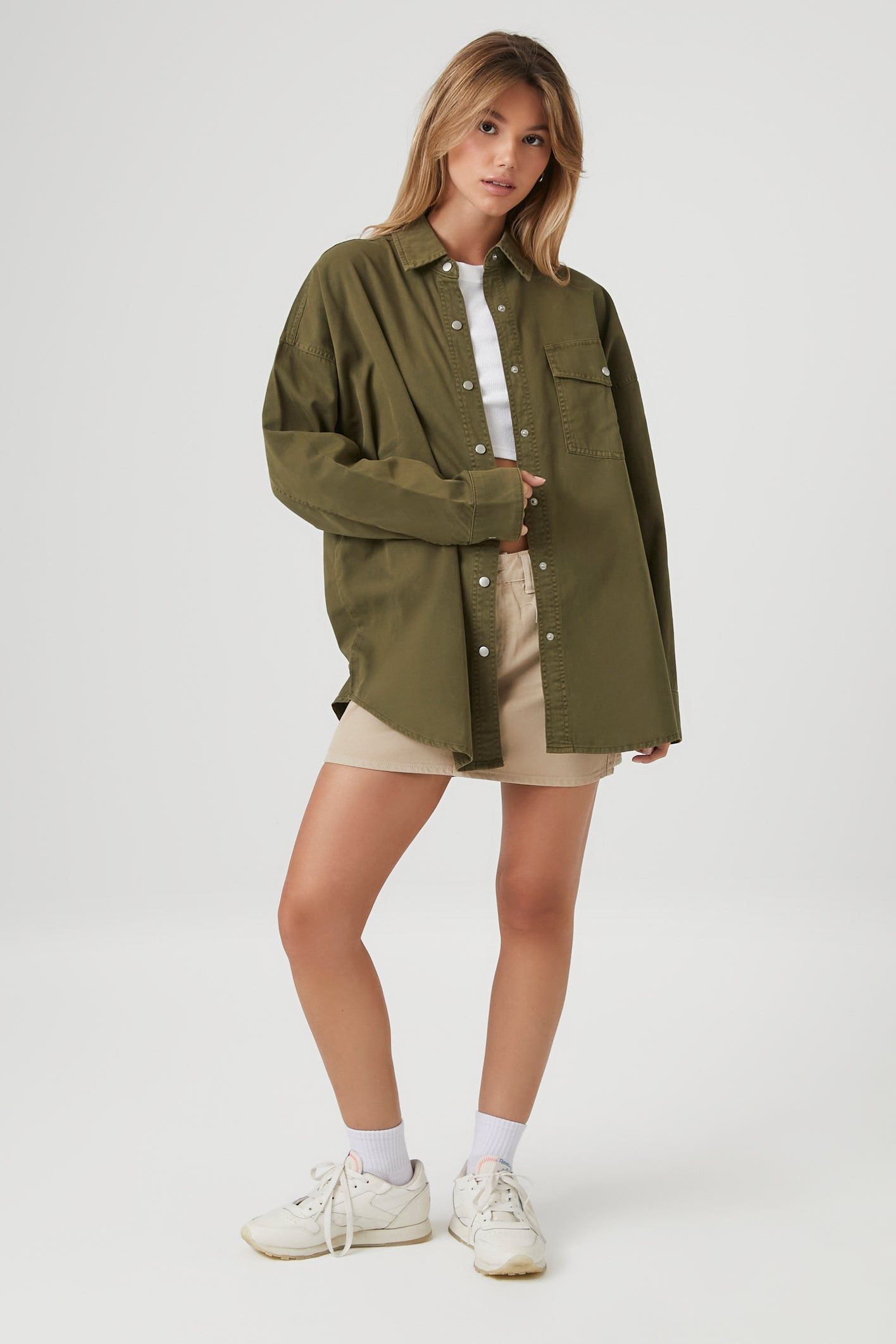 Oversized Twill Button-Up Top sold by Urban Planet product image thumbnail 4