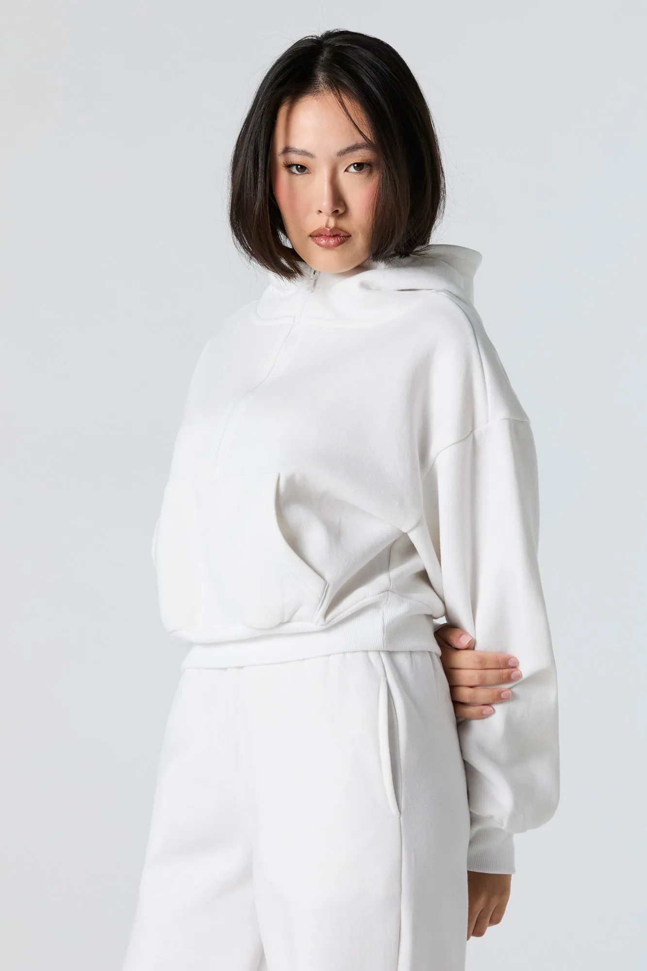 Fleece Half Zip Hoodie sold by Urban Planet product image thumbnail 4