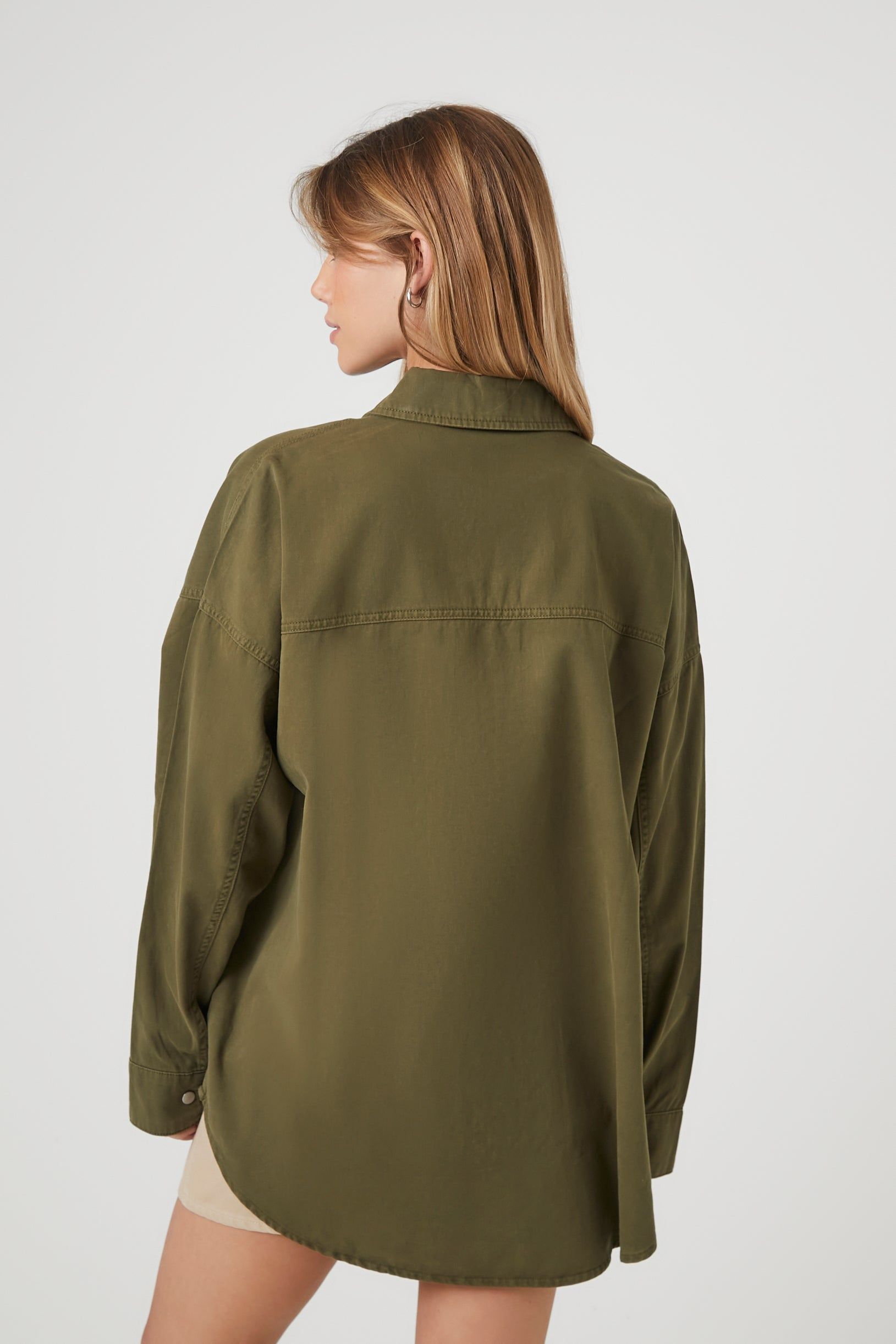 Oversized Twill Button-Up Top sold by Urban Planet product image thumbnail 3